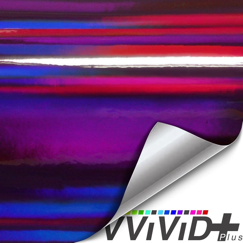 VViViD Holographic Chrome Purple Vinyl Wrap DIY Air-Release Adhesive Film 1.5ft x 5ft - Image 5